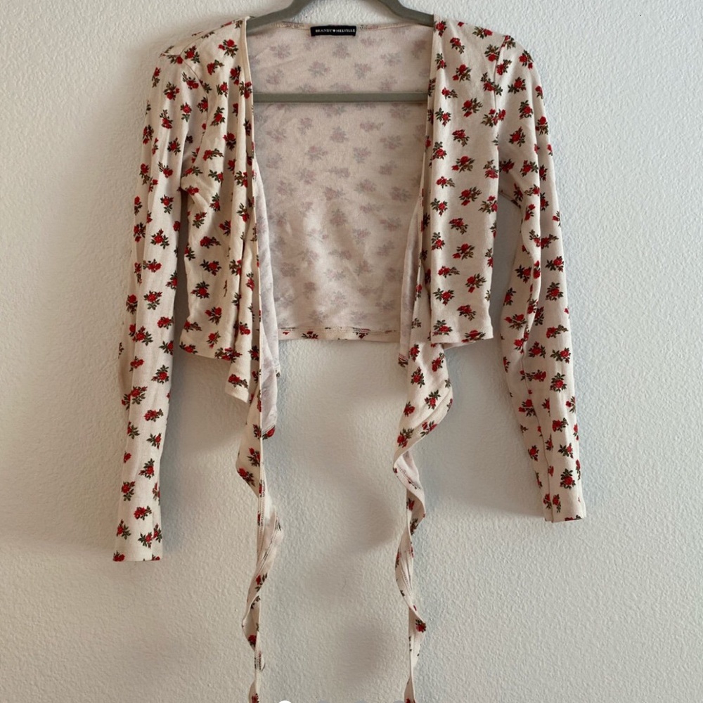 brandy long sleeve wrap around shirt flower print